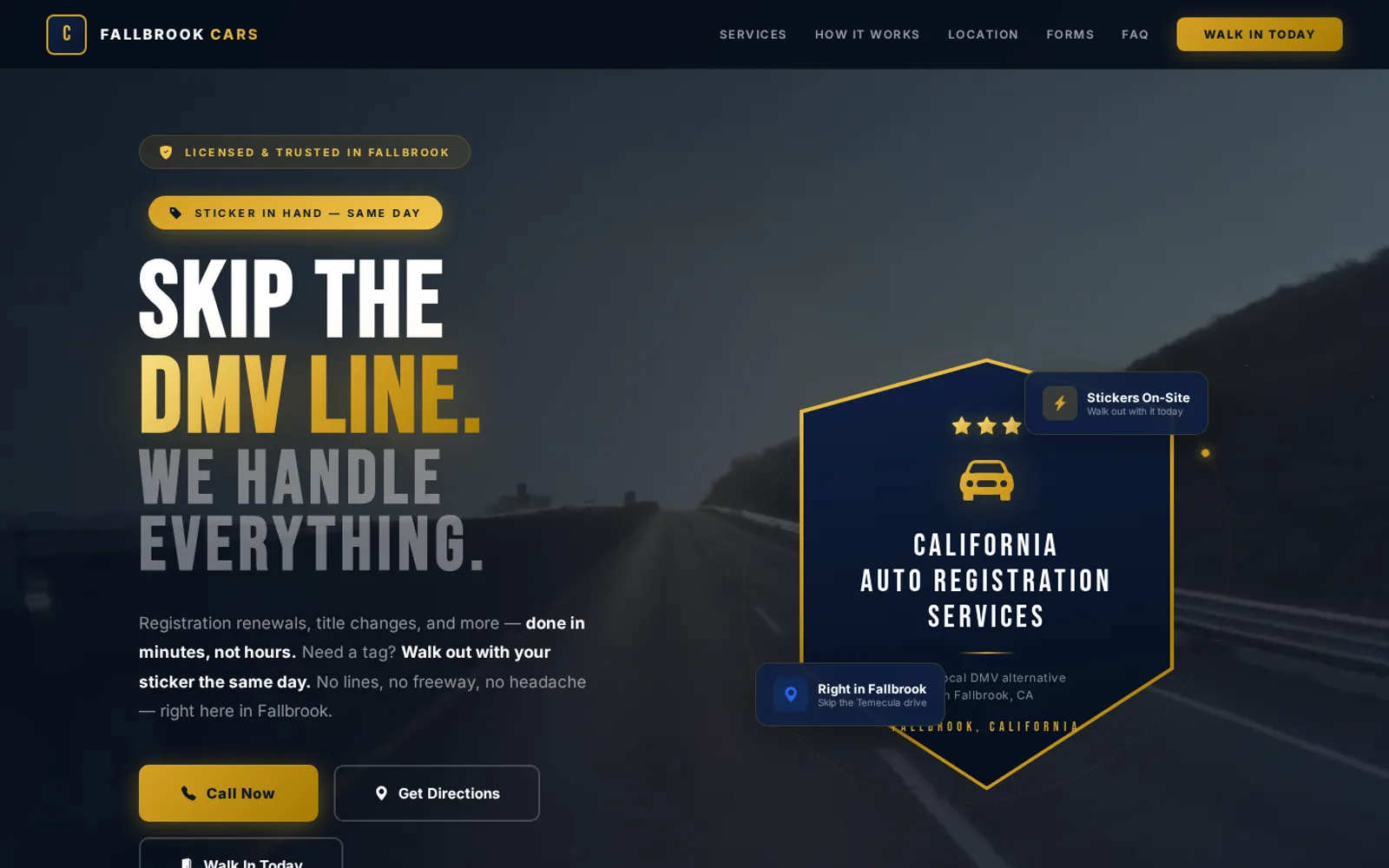 The Fallbrook CARS website, built by Valley Digital