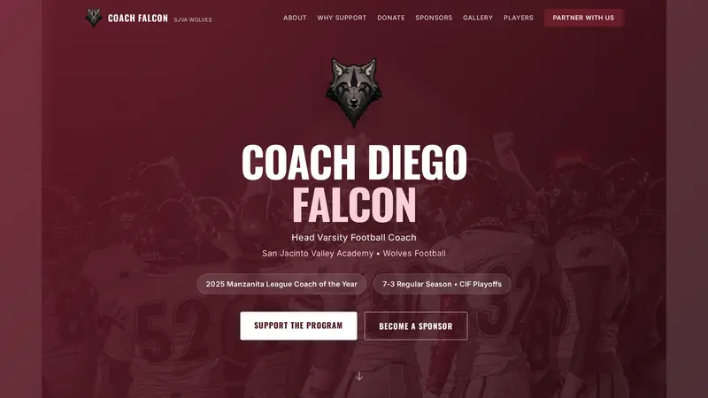 Coach Diego Falcon website