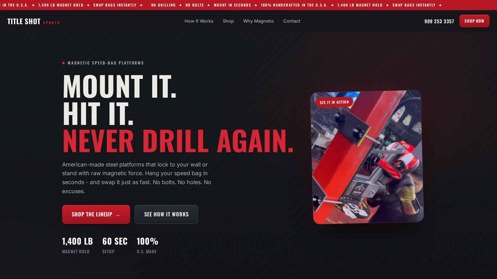 The Title Shot Sports online store, built by Valley Digital